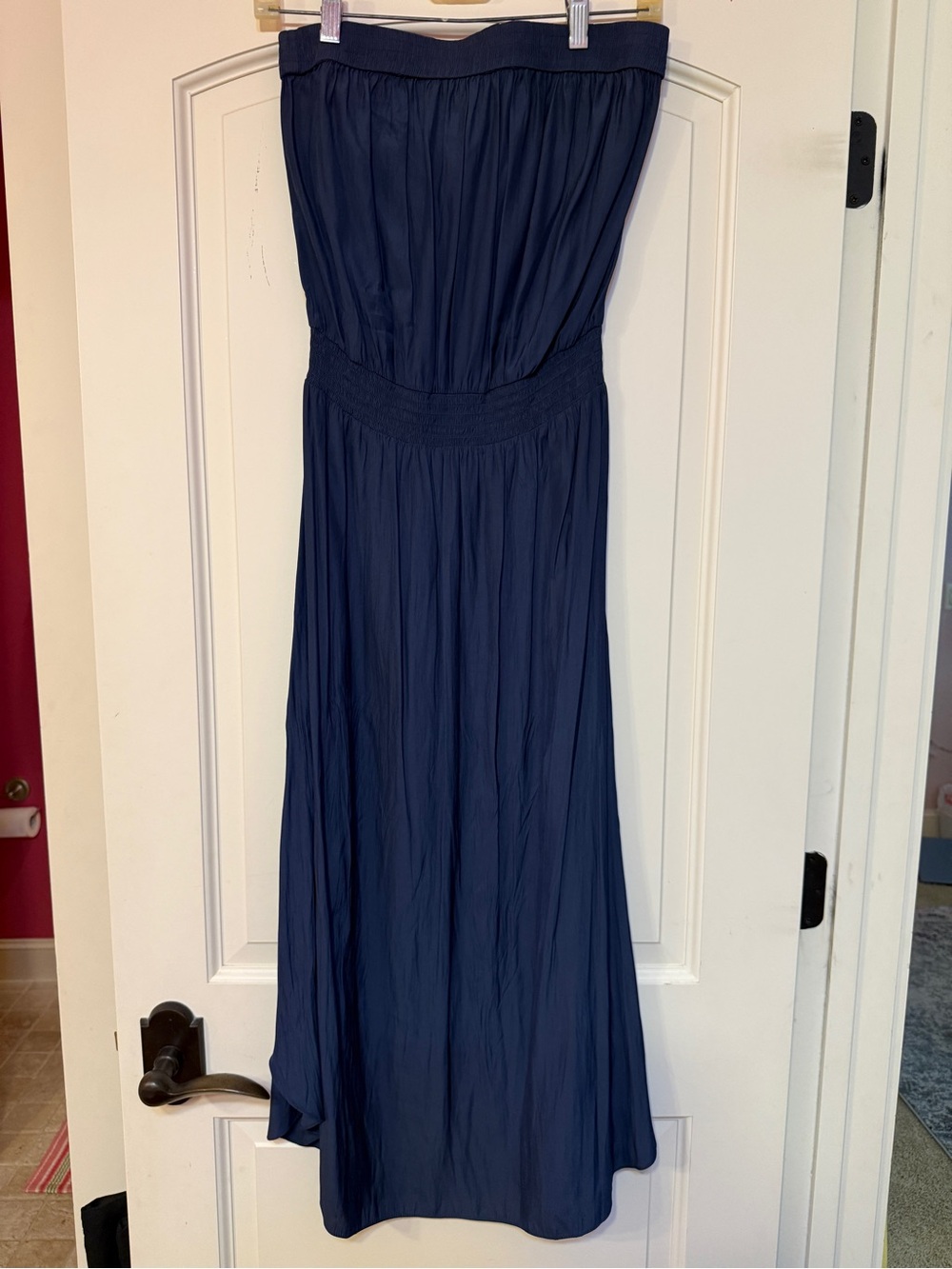 Navy Strapless Maxi Dress